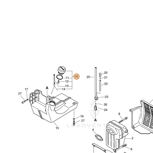 ECHO part 13100416432 — IPL diagram snippet (6x zoom, amber highlight)