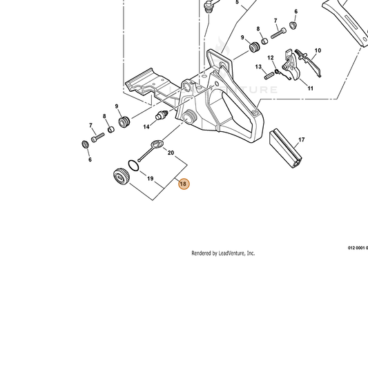 ECHO part 13100435932 — IPL diagram snippet (6x zoom, amber highlight)