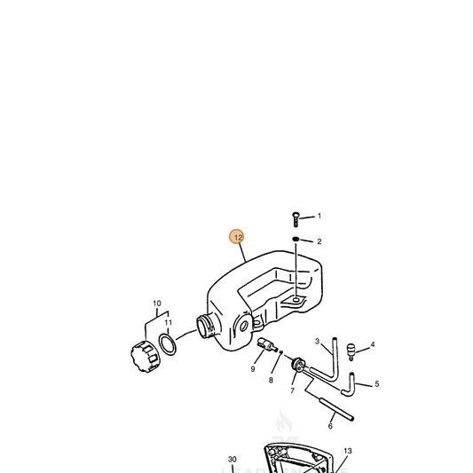 ECHO part 13100505361 — IPL diagram snippet (6x zoom, amber highlight)