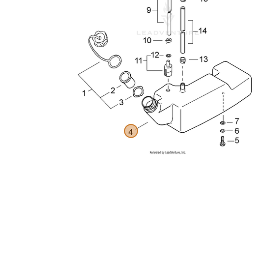 ECHO part 13100506215 — IPL diagram snippet (6x zoom, amber highlight)