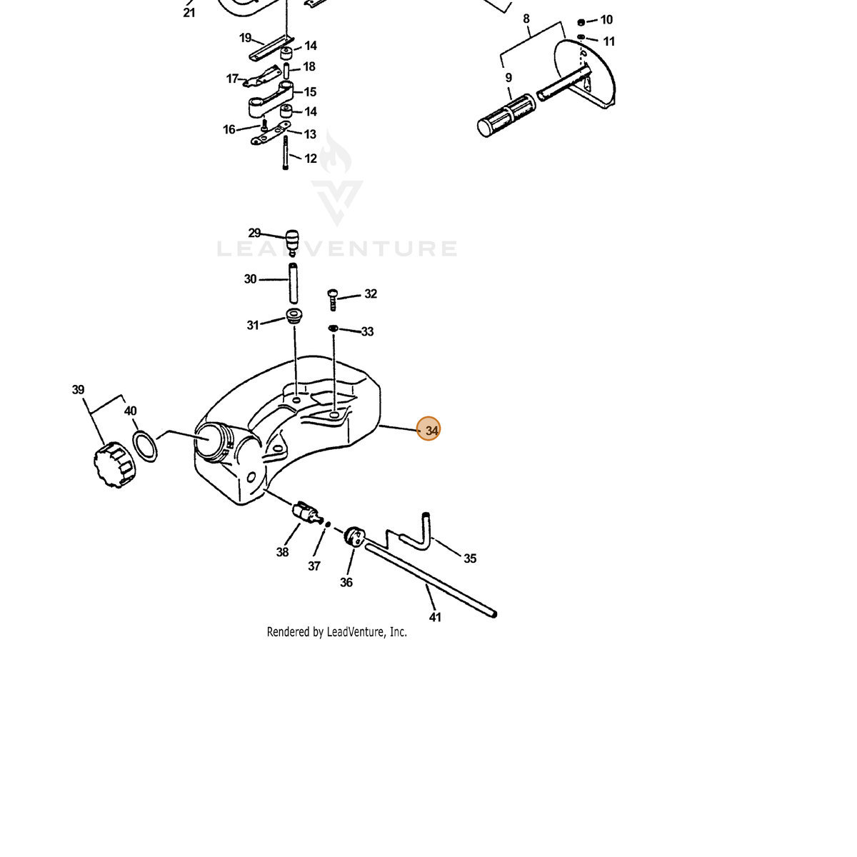 ECHO part 13100507260 — IPL diagram snippet (6x zoom, amber highlight)