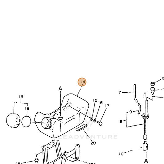 ECHO part 13100549130 — IPL diagram snippet (6x zoom, amber highlight)