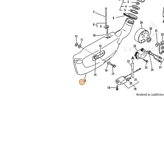 ECHO part 13101007460 — IPL diagram snippet (6x zoom, amber highlight)