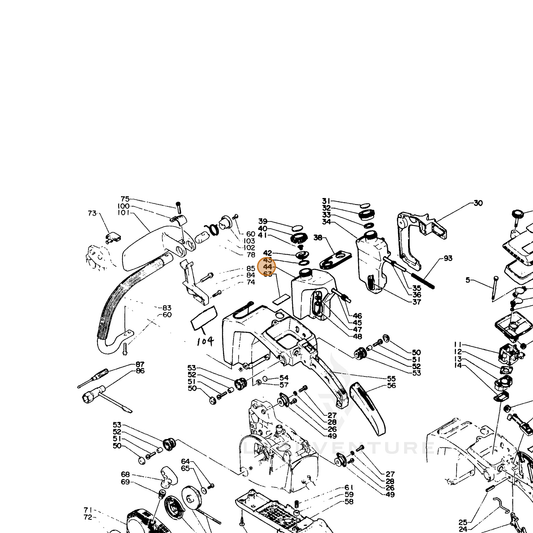 ECHO part 13101015131 — IPL diagram snippet (6x zoom, amber highlight)