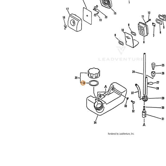 ECHO part 13101640930 — IPL diagram snippet (6x zoom, amber highlight)