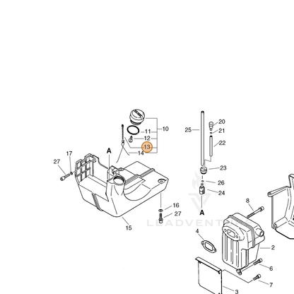 ECHO part 13102314730 — IPL diagram snippet (6x zoom, amber highlight)