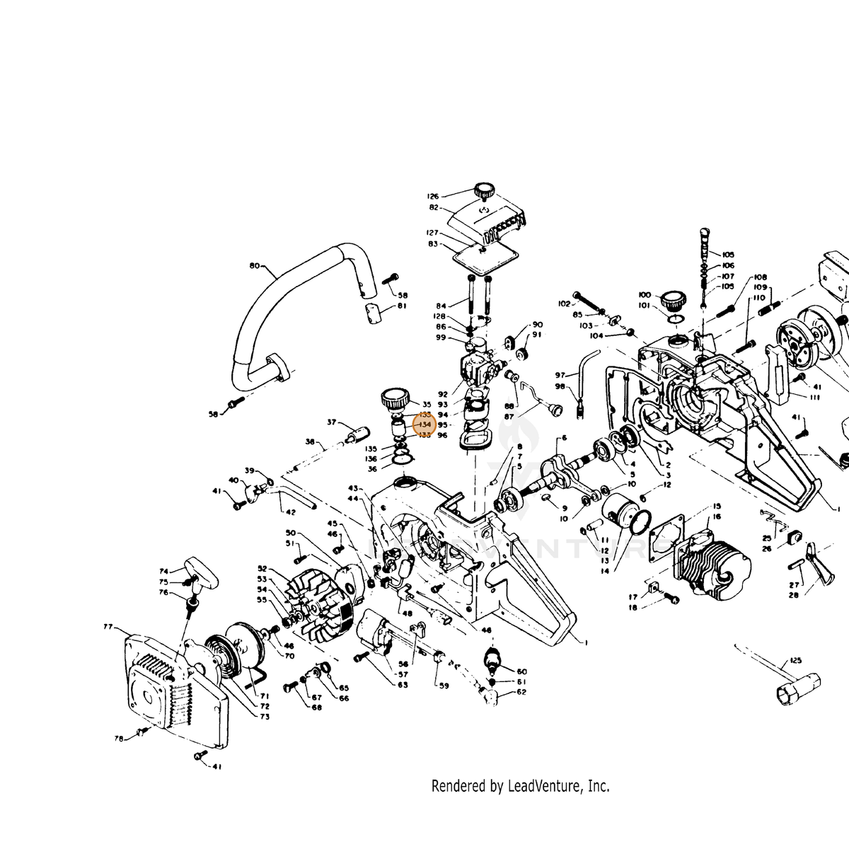 ECHO part 13103003930 — IPL diagram snippet (6x zoom, amber highlight)