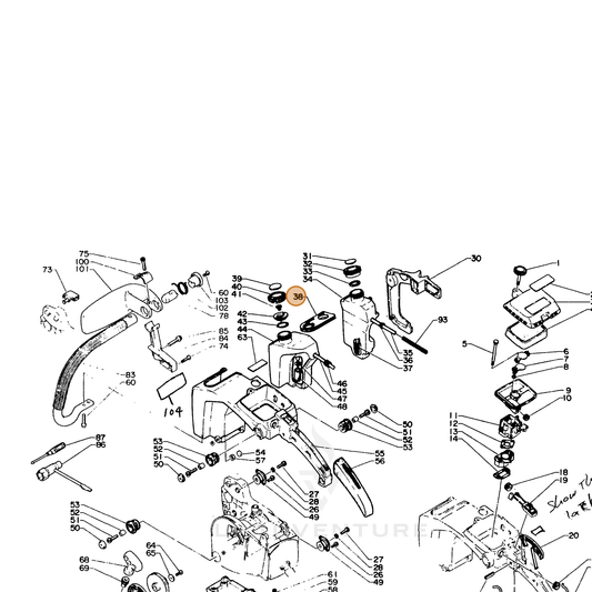 ECHO part 13103815130 — IPL diagram snippet (6x zoom, amber highlight)