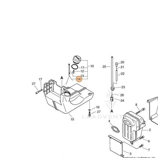 ECHO part 13104214730 — IPL diagram snippet (6x zoom, amber highlight)