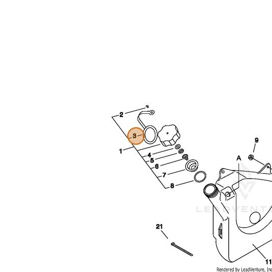 ECHO part 13105127230 — IPL diagram snippet (6x zoom, amber highlight)