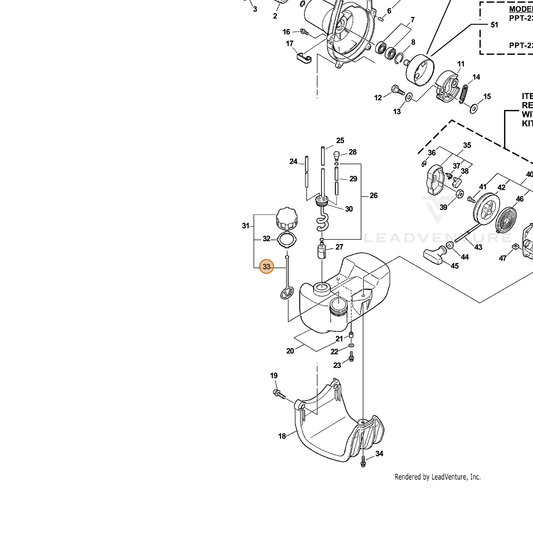 ECHO part 13105156030 — IPL diagram snippet (6x zoom, amber highlight)