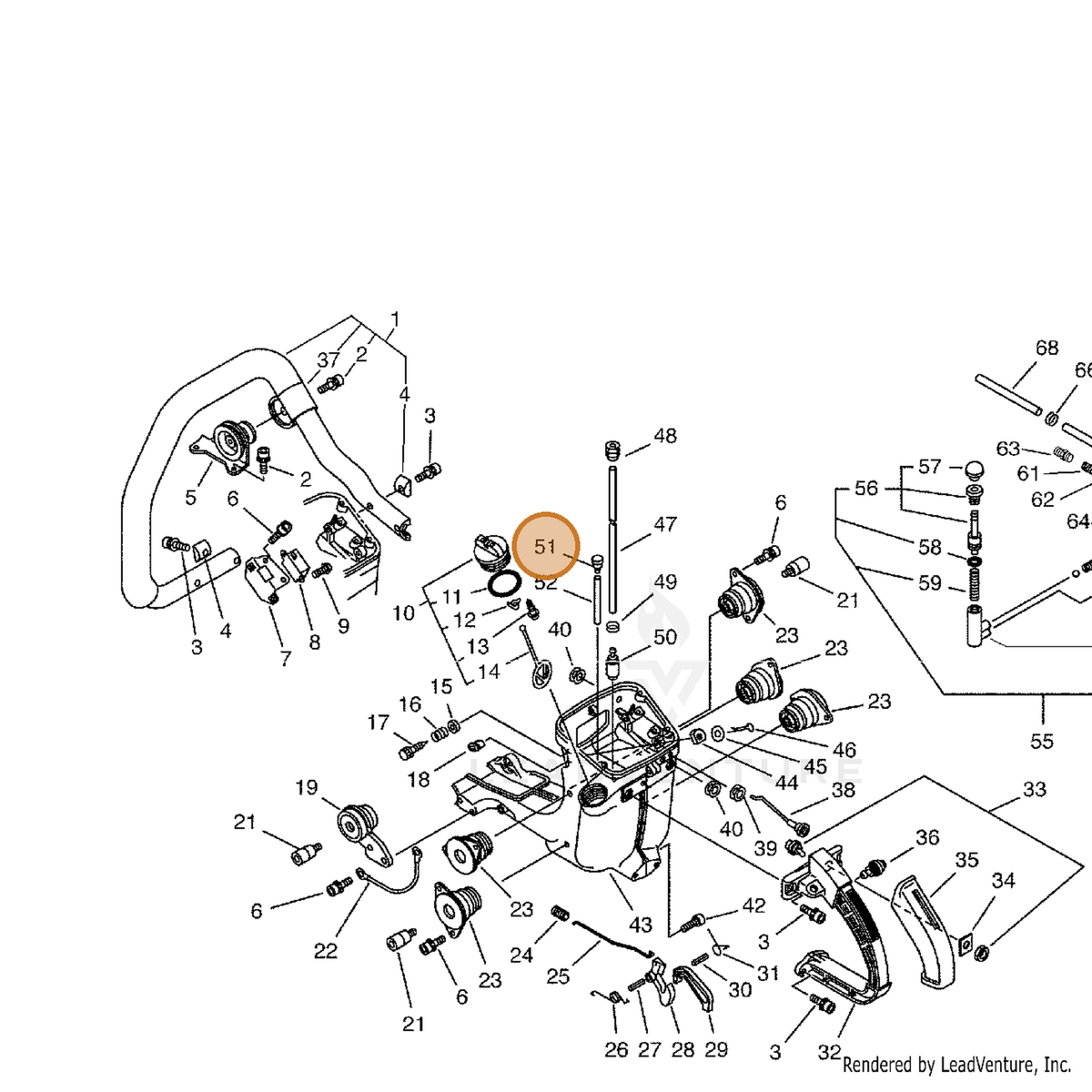 ECHO part 13130016430 — IPL diagram snippet (6x zoom, amber highlight)