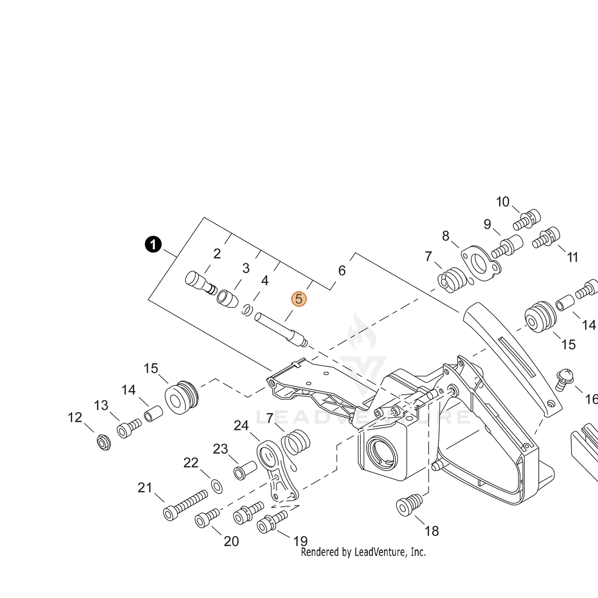 ECHO part 13131232430 — IPL diagram snippet (6x zoom, amber highlight)