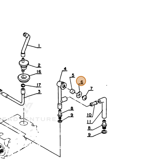 ECHO part 13131300330 — IPL diagram snippet (6x zoom, amber highlight)
