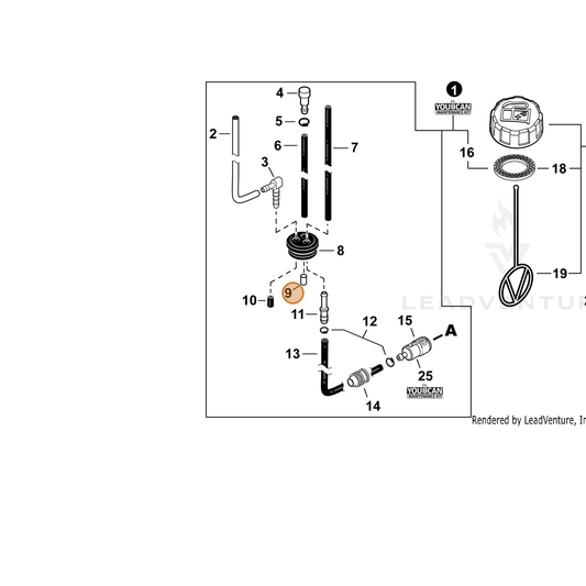 ECHO part 13131435430 — IPL diagram snippet (6x zoom, amber highlight)