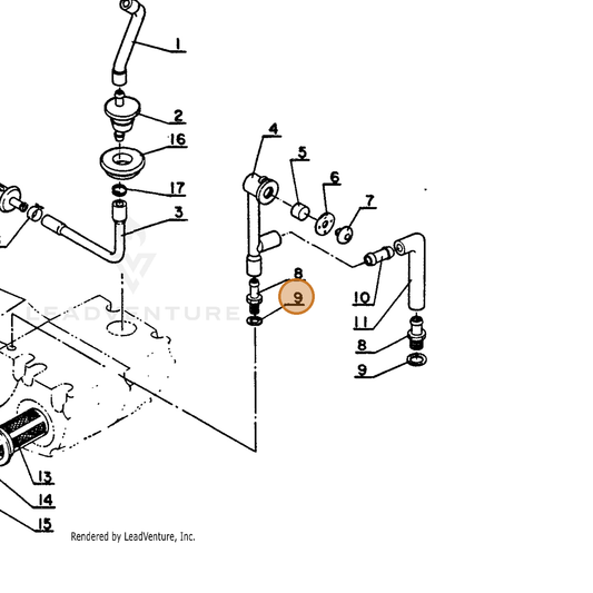 ECHO part 13131800330 — IPL diagram snippet (6x zoom, amber highlight)