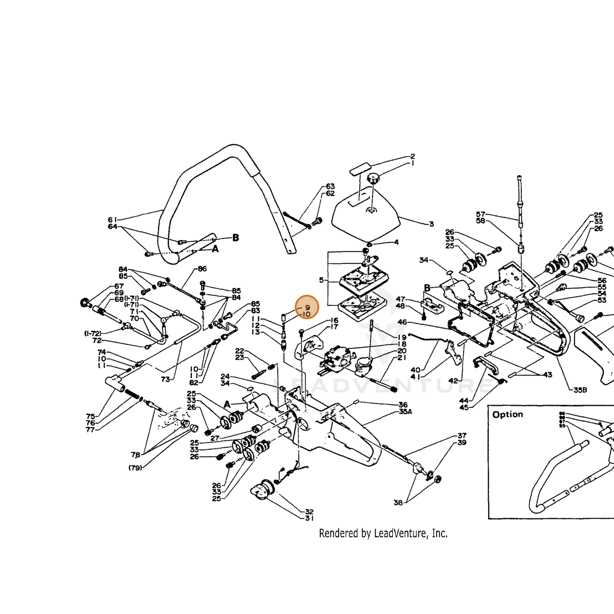 ECHO part 13132614730 — IPL diagram snippet (6x zoom, amber highlight)