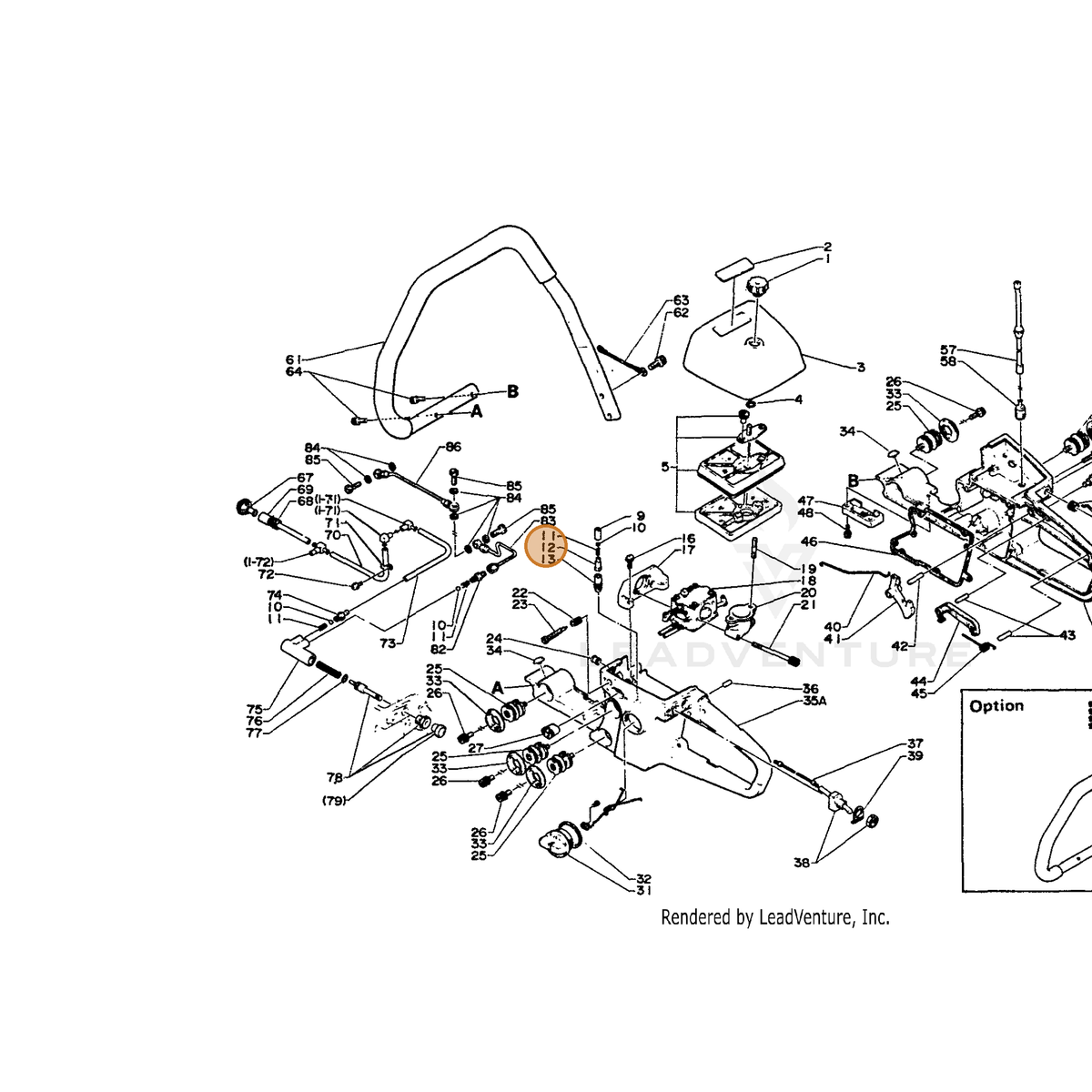 ECHO part 13132714730 — IPL diagram snippet (6x zoom, amber highlight)