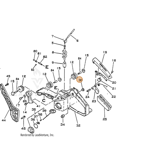 ECHO part 13132932330 — IPL diagram snippet (6x zoom, amber highlight)