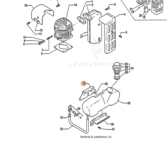 ECHO part 13191001111 — IPL diagram snippet (6x zoom, amber highlight)