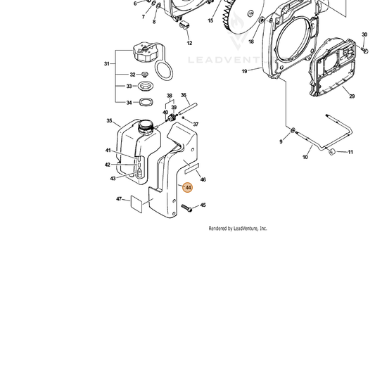 ECHO part 13191003360 — IPL diagram snippet (6x zoom, amber highlight)