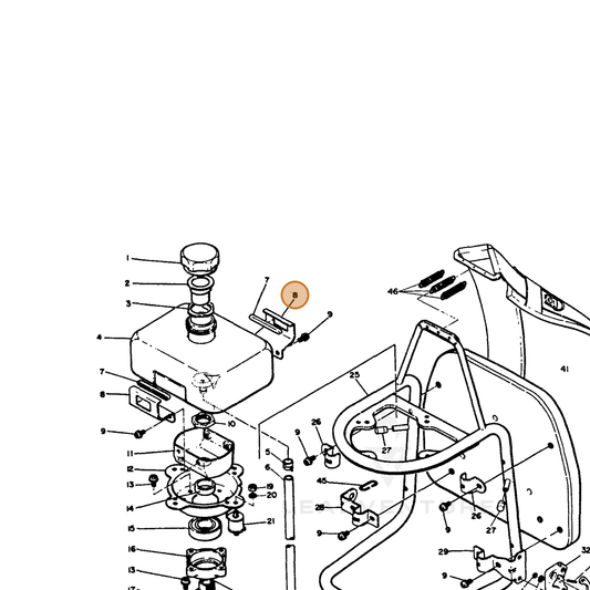 ECHO part 13191007130 — IPL diagram snippet (6x zoom, amber highlight)