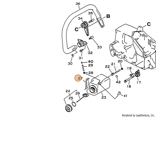 ECHO part 13191035430 — IPL diagram snippet (6x zoom, amber highlight)