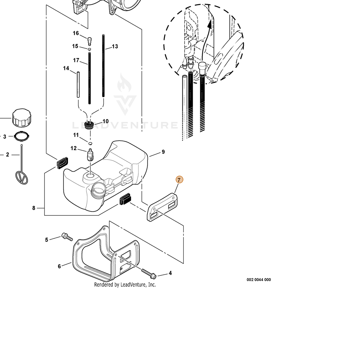 ECHO part 13191055430 — IPL diagram snippet (6x zoom, amber highlight)