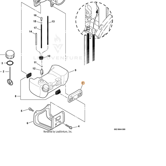 ECHO part 13191055430 — IPL diagram snippet (6x zoom, amber highlight)