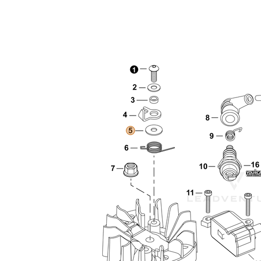 ECHO part 13191103460 — IPL diagram snippet (6x zoom, amber highlight)