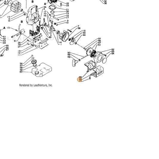 ECHO part 13191807320 — IPL diagram snippet (6x zoom, amber highlight)