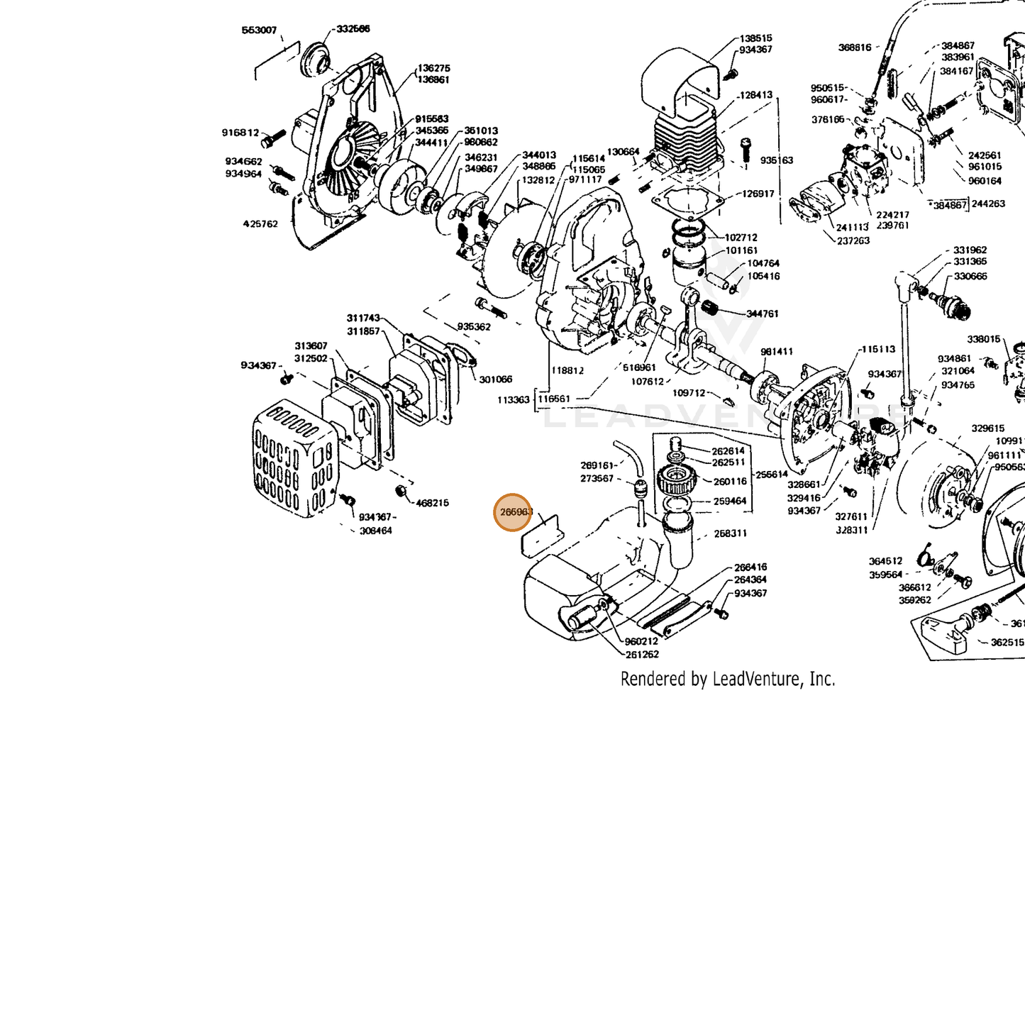 ECHO part 13192005020 — IPL diagram snippet (6x zoom, amber highlight)