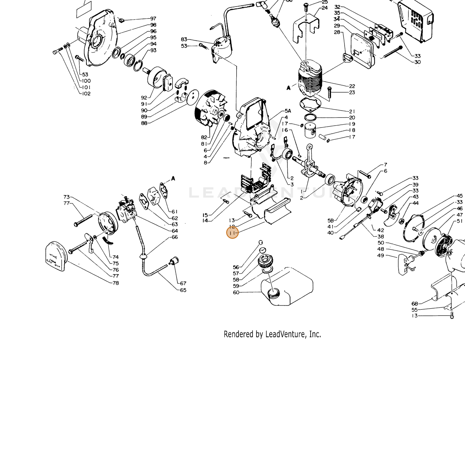ECHO part 13192006320 — IPL diagram snippet (6x zoom, amber highlight)