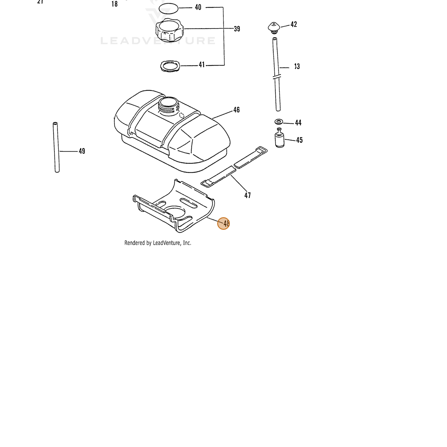 ECHO part 13192022030 — IPL diagram snippet (6x zoom, amber highlight)