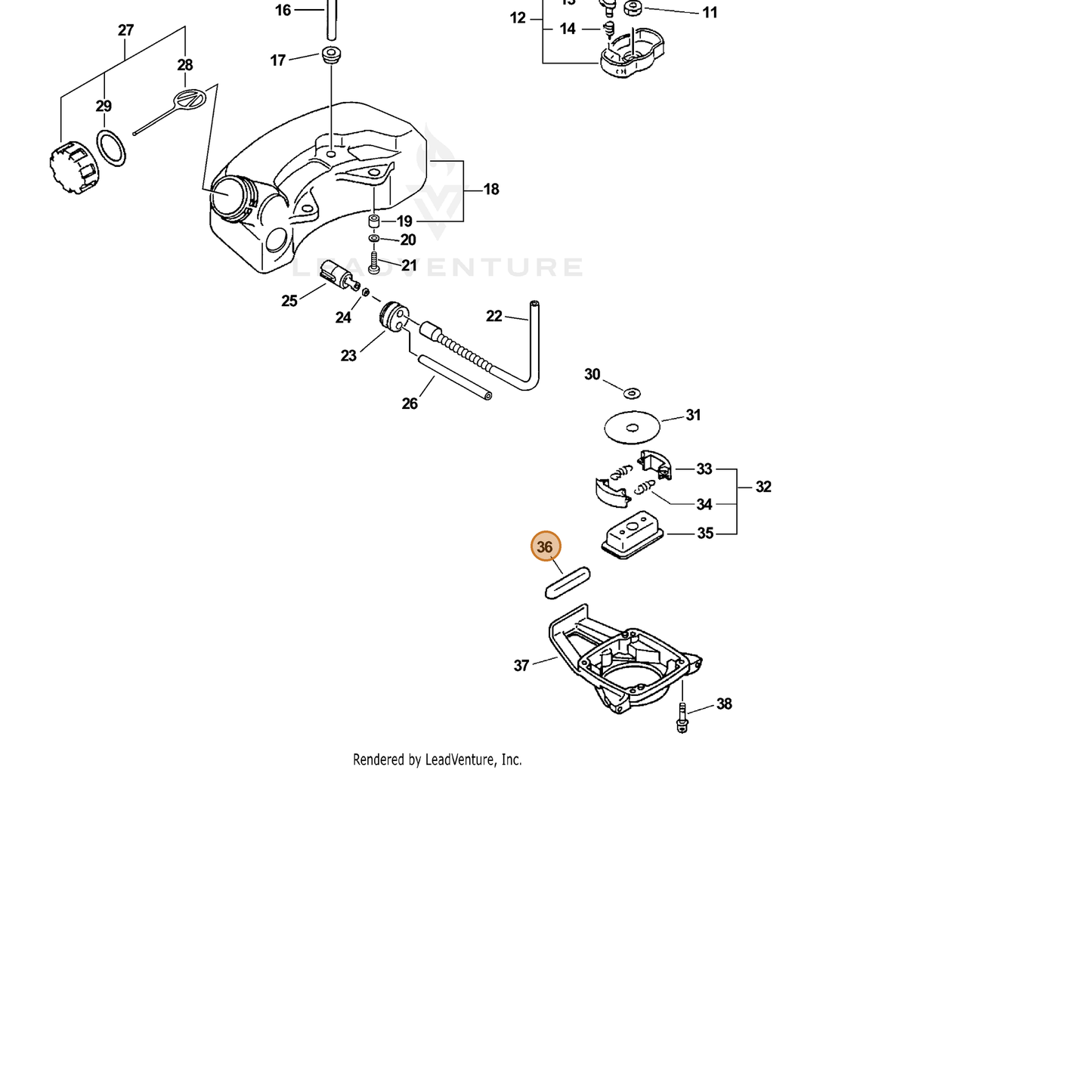 ECHO part 13192028230 — IPL diagram snippet (6x zoom, amber highlight)