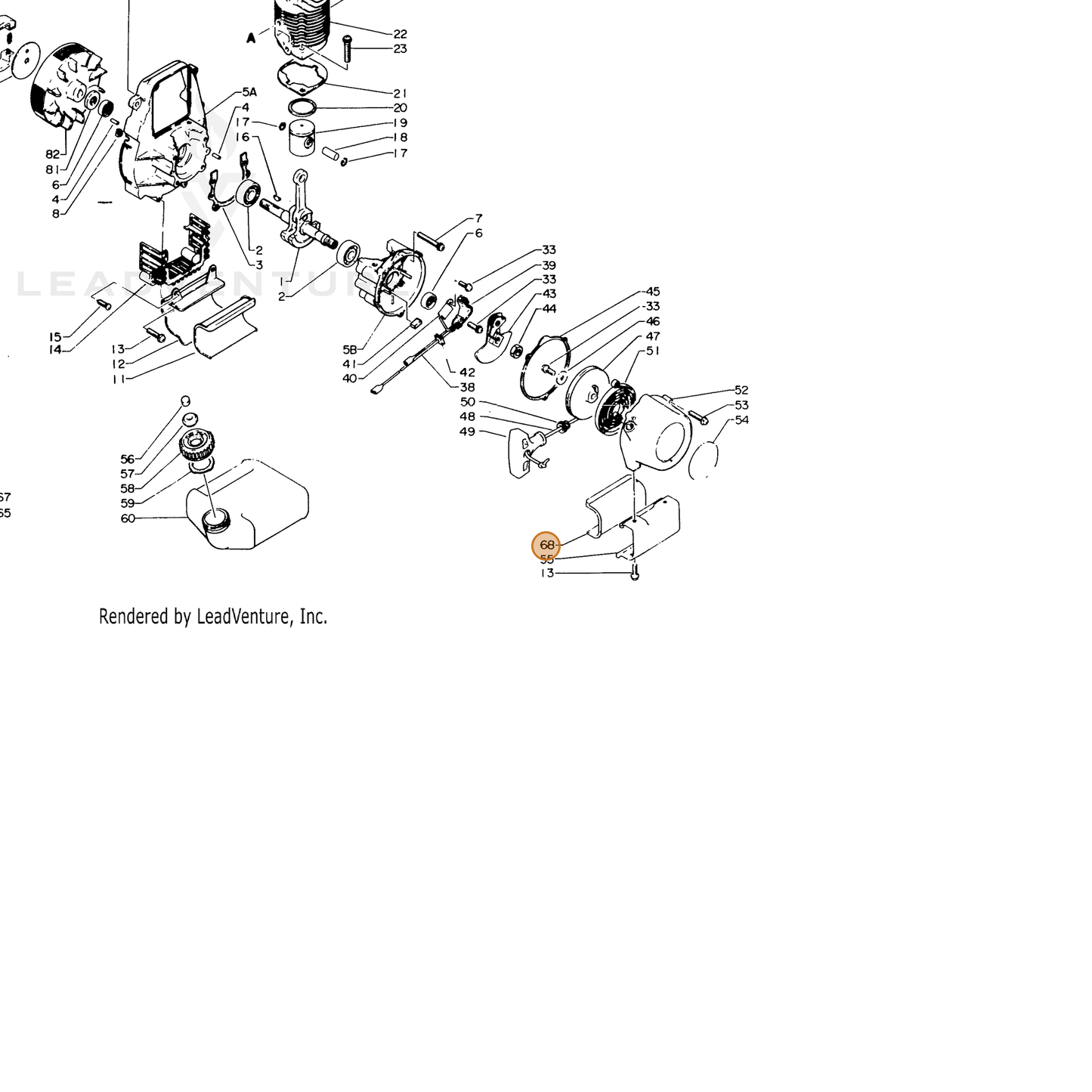 ECHO part 13192406320 — IPL diagram snippet (6x zoom, amber highlight)