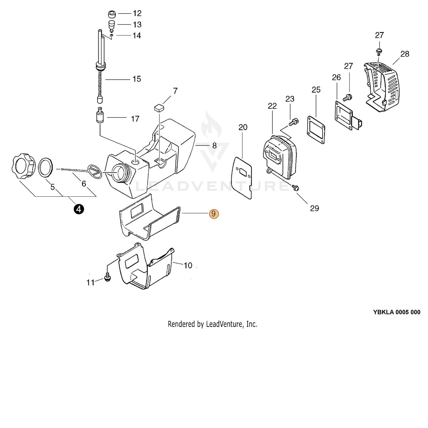 ECHO part 13192443130 — IPL diagram snippet (6x zoom, amber highlight)