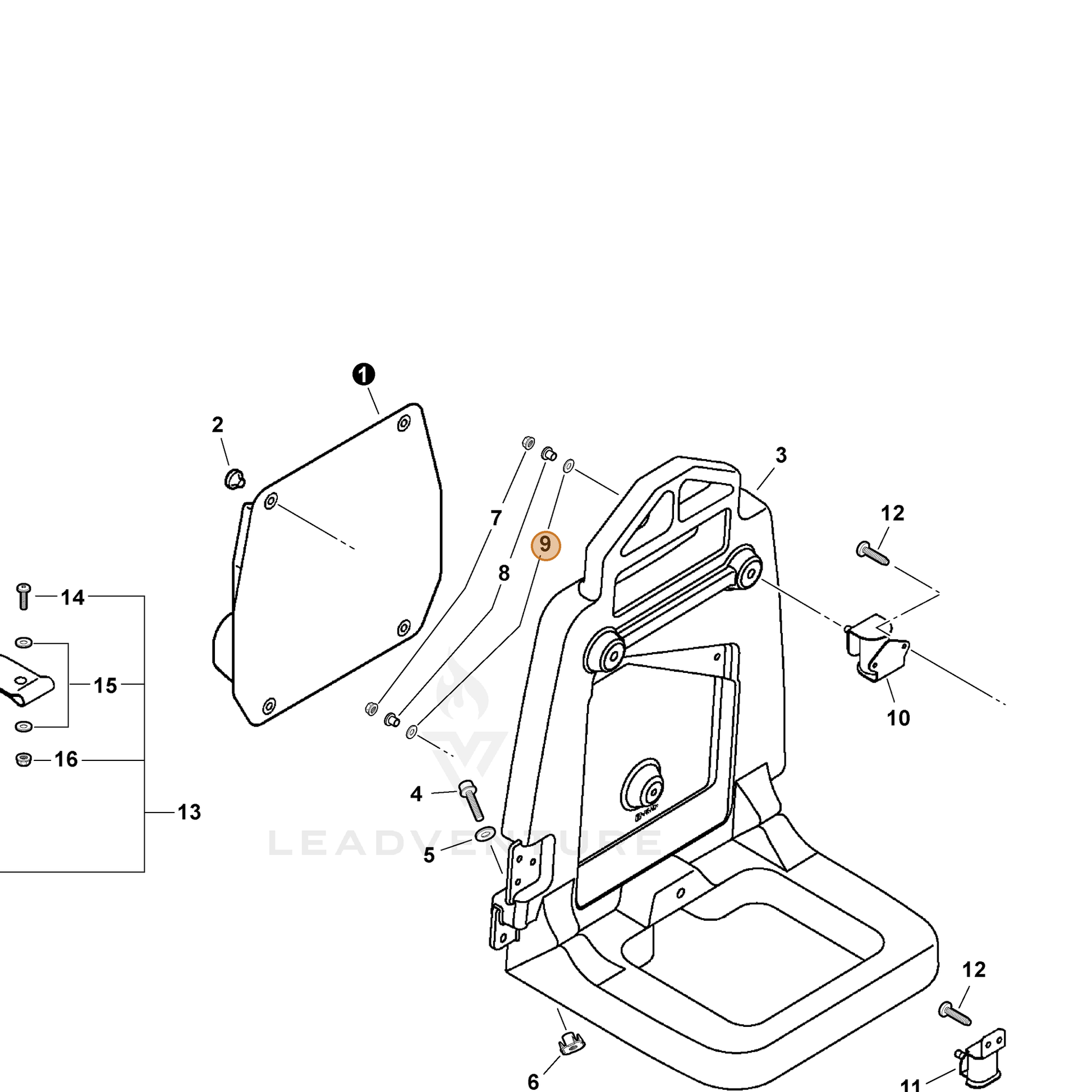 ECHO part 13192502310 — IPL diagram snippet (6x zoom, amber highlight)