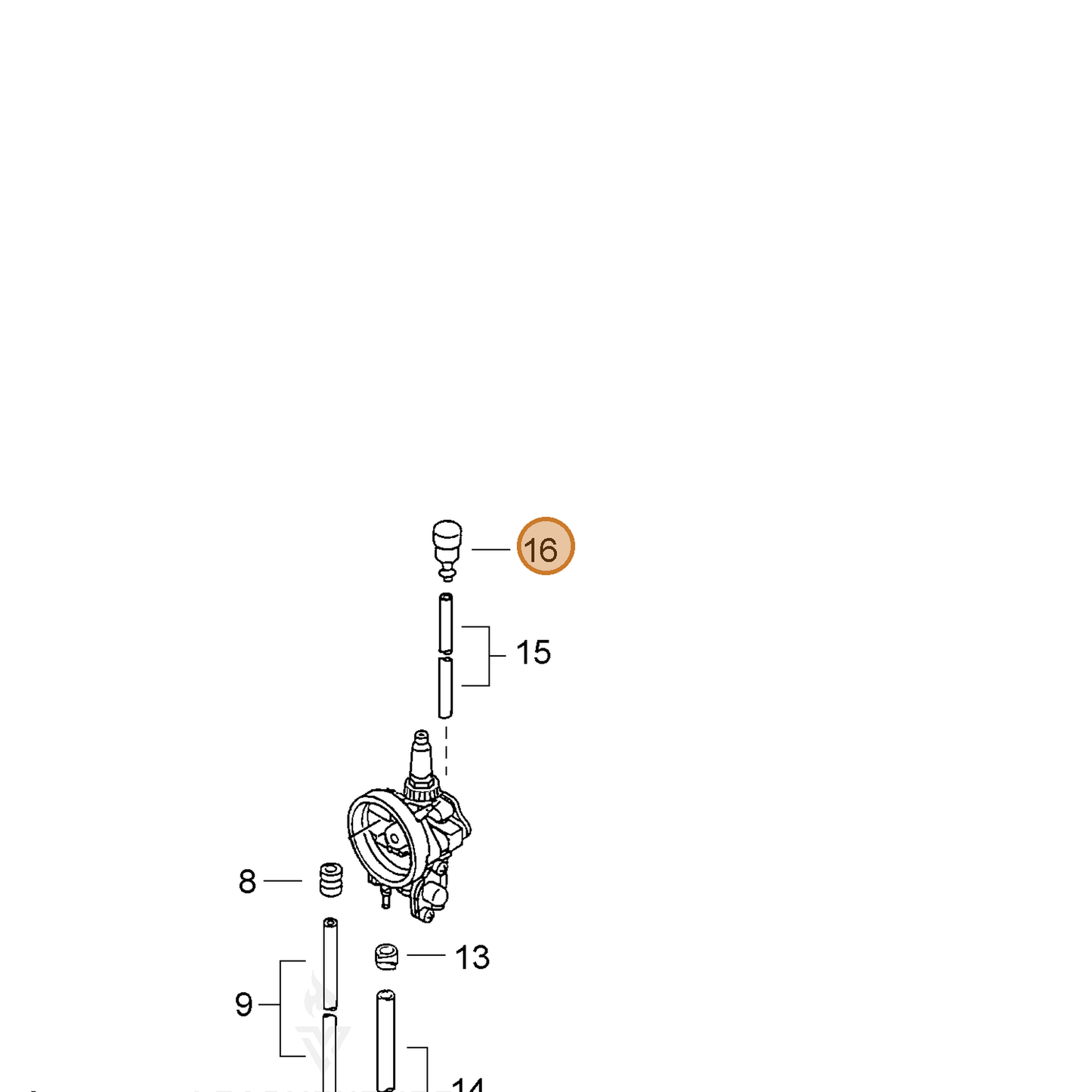 ECHO part 13200105510 — IPL diagram snippet (6x zoom, amber highlight)