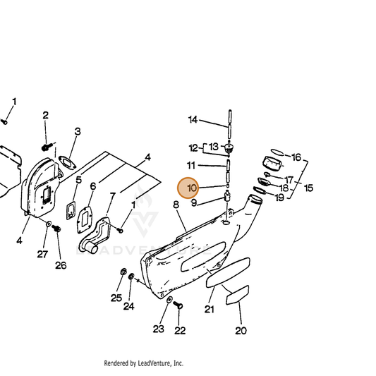 ECHO part 13200115030 — IPL diagram snippet (6x zoom, amber highlight)