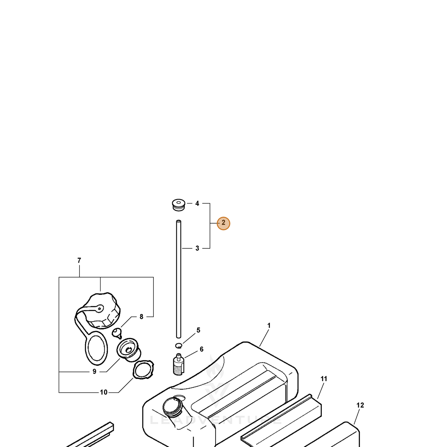ECHO part 13200700760 — IPL diagram snippet (6x zoom, amber highlight)