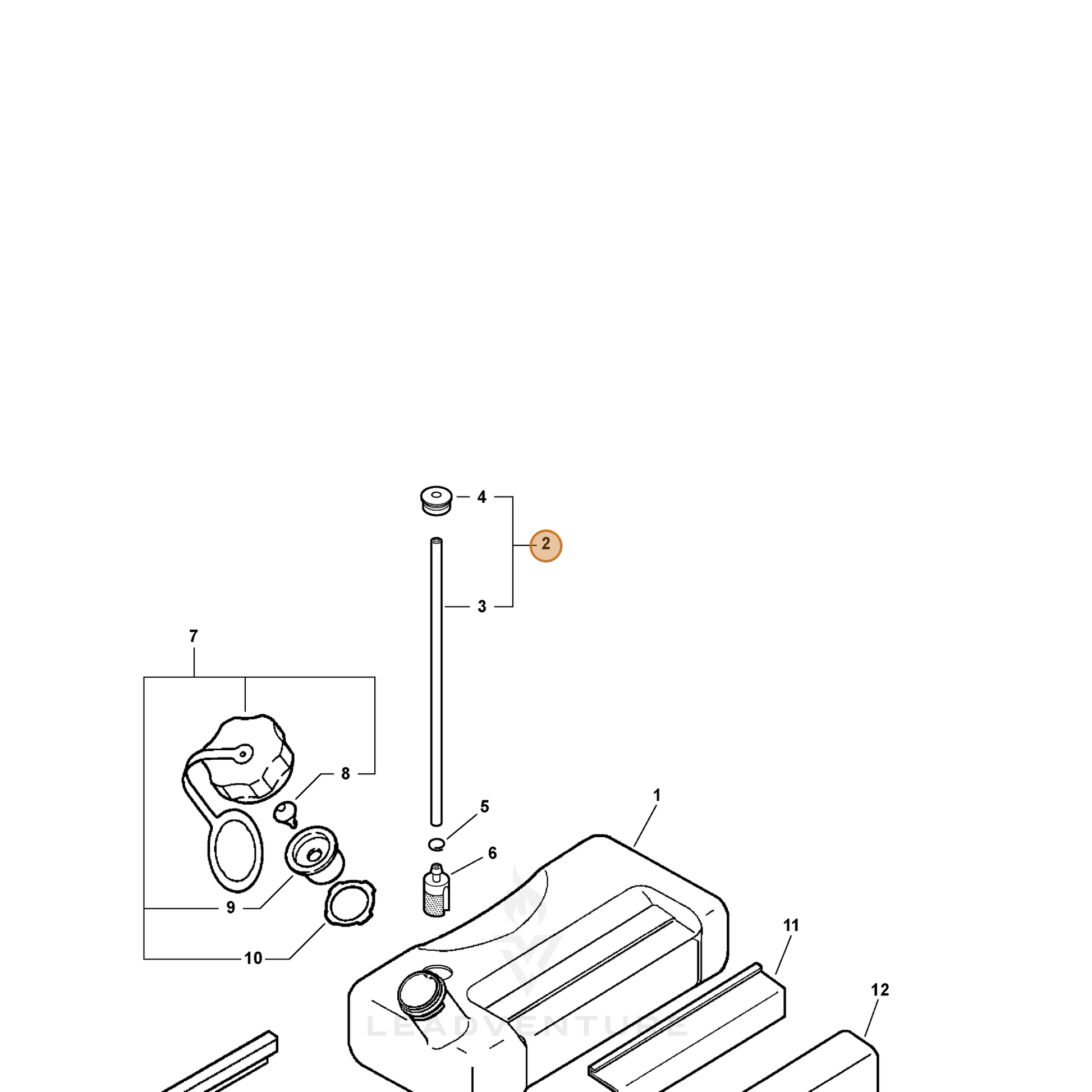 ECHO part 13200700760 — IPL diagram snippet (6x zoom, amber highlight)