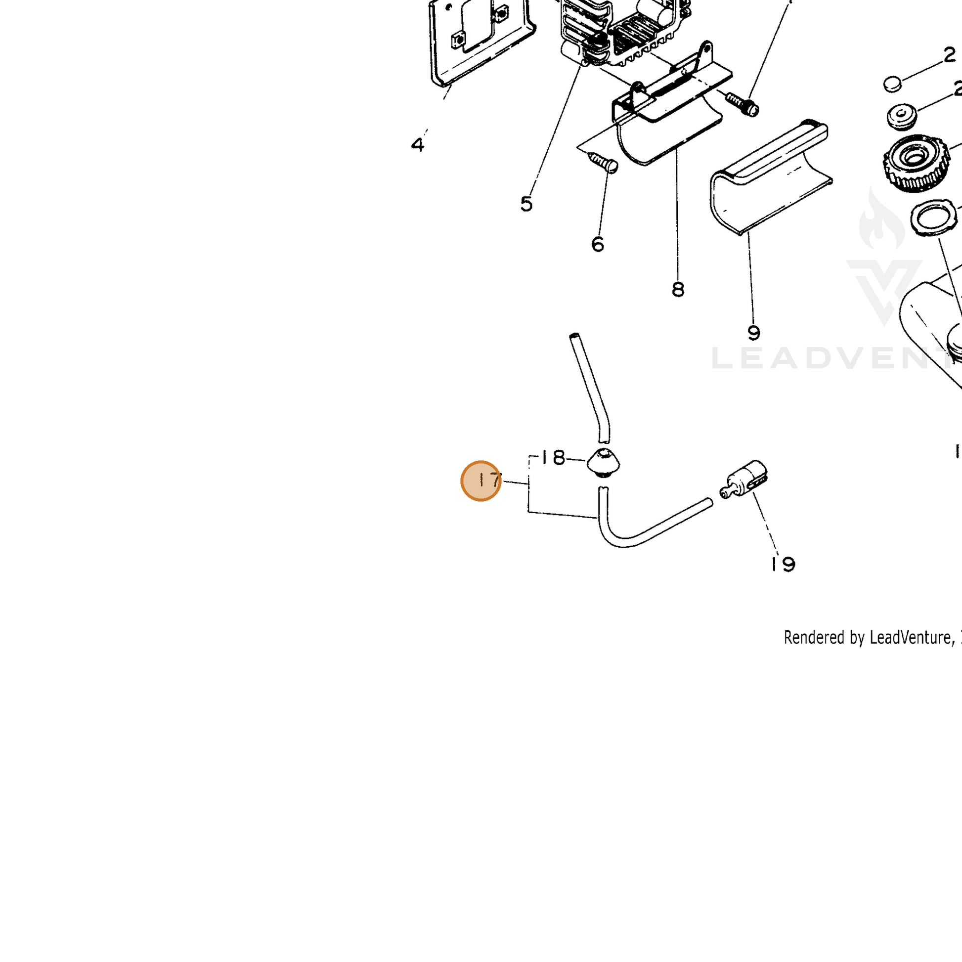 ECHO part 13200707530 — IPL diagram snippet (6x zoom, amber highlight)
