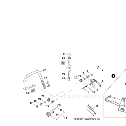 ECHO part 13201000760 — IPL diagram snippet (6x zoom, amber highlight)