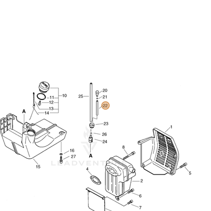 ECHO part 13201002961 — IPL diagram snippet (6x zoom, amber highlight)