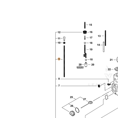 ECHO part 13201004921 — IPL diagram snippet (6x zoom, amber highlight)