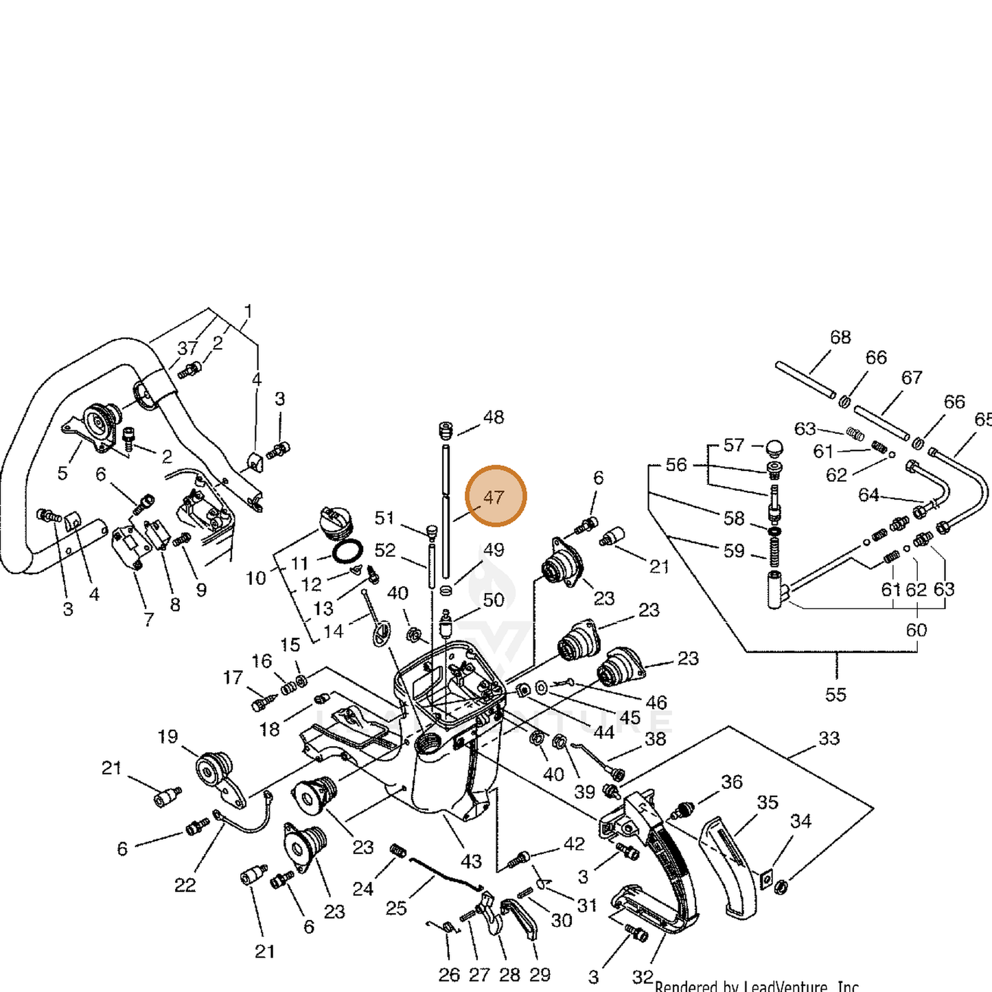 ECHO part 13201005260 — IPL diagram snippet (6x zoom, amber highlight)