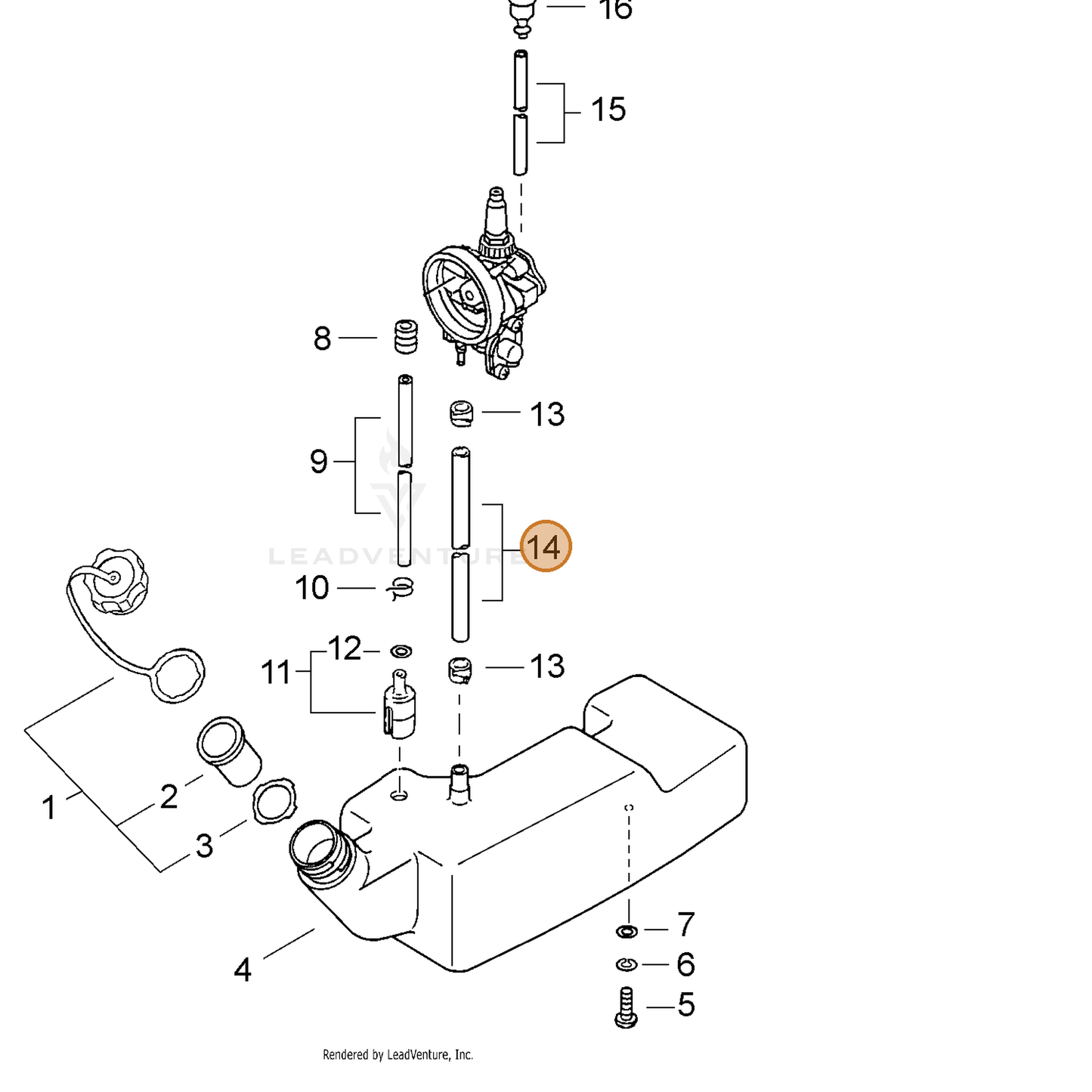 ECHO part 13201006410 — IPL diagram snippet (6x zoom, amber highlight)