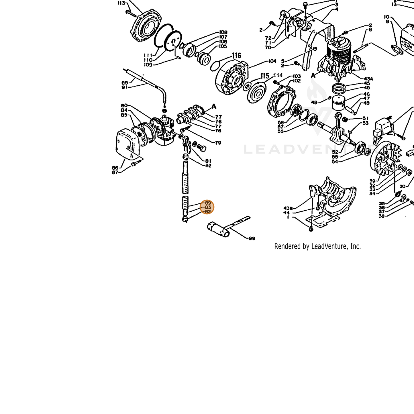 ECHO part 13201010510 — IPL diagram snippet (6x zoom, amber highlight)
