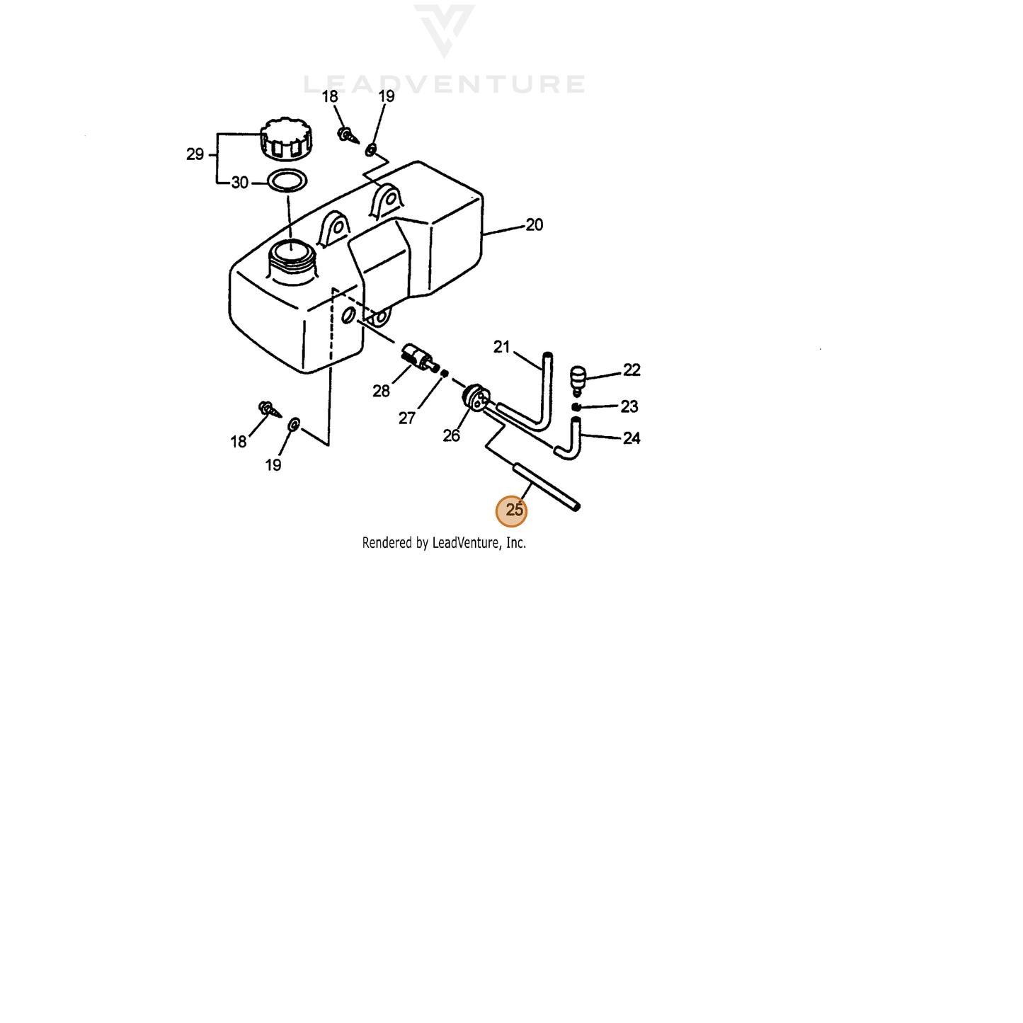 ECHO part 13201012820 — IPL diagram snippet (6x zoom, amber highlight)